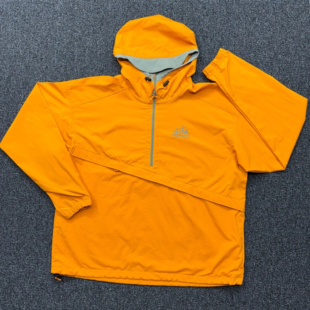 Marmot M14193 Anorak Half Zip Hooded Windbreaker Jacket Men XL Orange Good